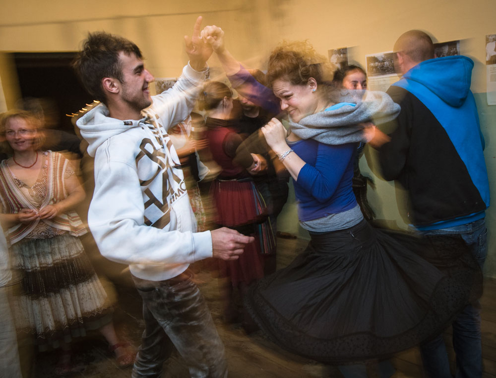 People dancing a traditional Polish mazurka at a folk party, Photo: Piotr Baczewski
